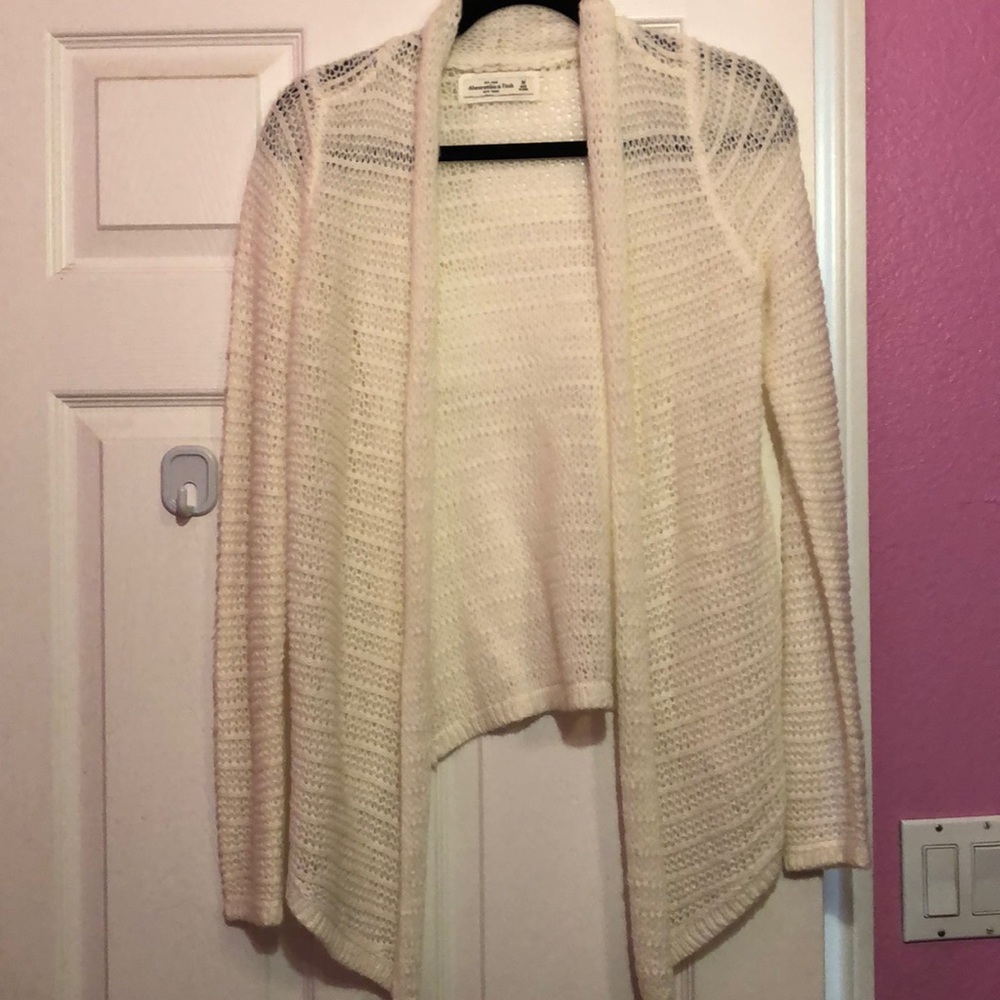 Abercrombie & Fitch White Knit Cardigan